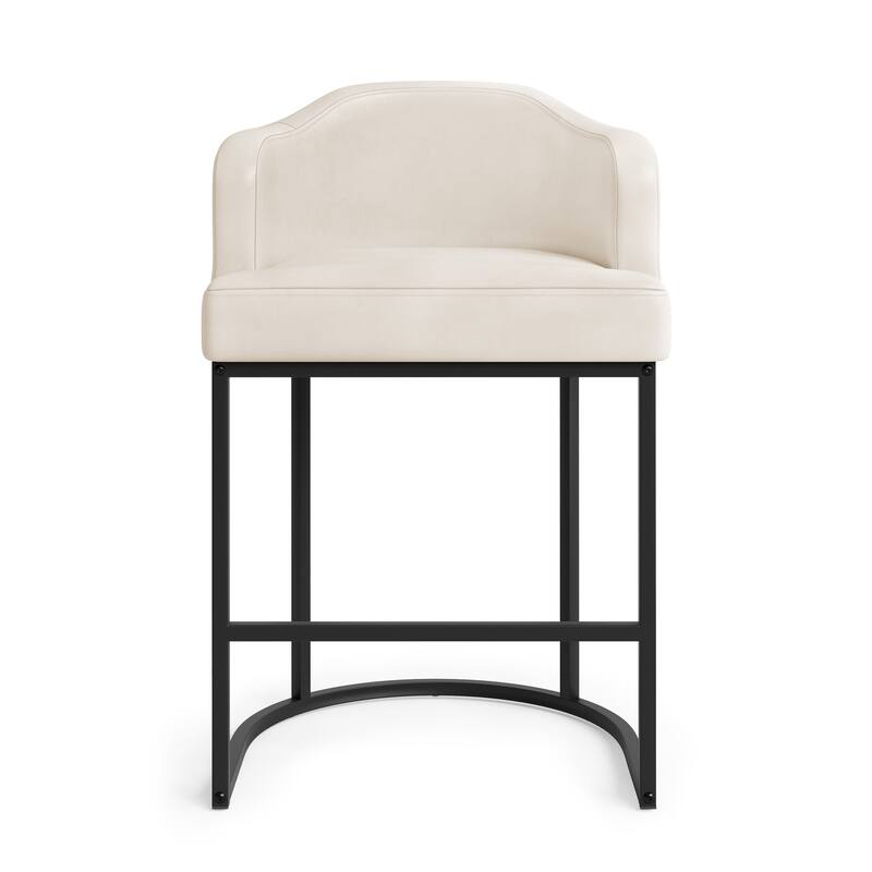 26.in Modern Set of 3 Barstool Fabric/Leather Upholstered Counter Height Stool with Metal Frame for Kitchen Island