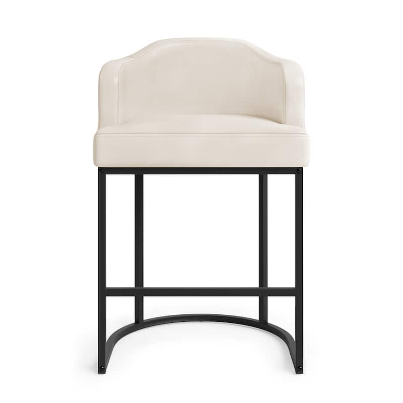 26.in Modern Set of 4 Barstool Fabric/Leather Upholstered Counter Height Stool with Metal Frame for Kitchen Island