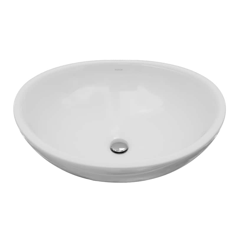 Karran Valera 16" Vitreous China Vessel Bathroom Sink in White - White