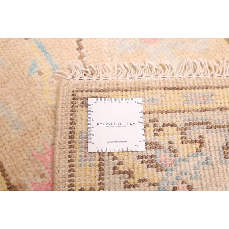 ECARPETGALLERY Hand-knotted Modern Oushak Tan Wool Rug - 3'1 x 12'2