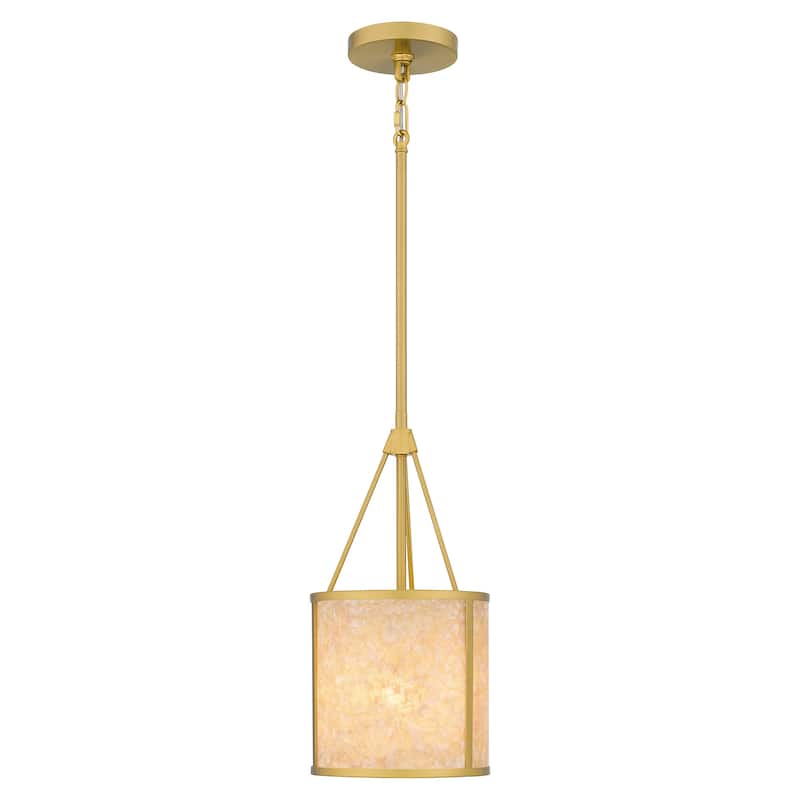 Stoneland 1-Light Brushed Gold Mini Pendant