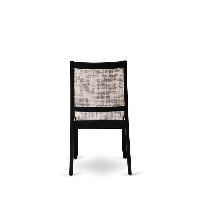East West Furniture Dining Set Includes a Rectangular Table and Stackable Modern Chairs, Black (Pieces & Seat Type Options)