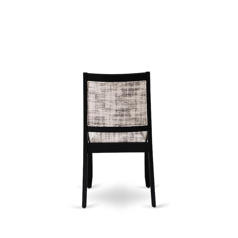East West Furniture Dining Set Includes a Rectangular Table and Stackable Kitchen Chairs, Black (Pieces & Seat Type Options)