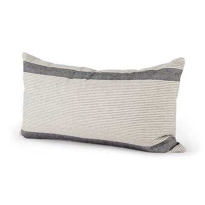 Nancy Beige w/ Black Stripe Detail Decorative Pillow Cover