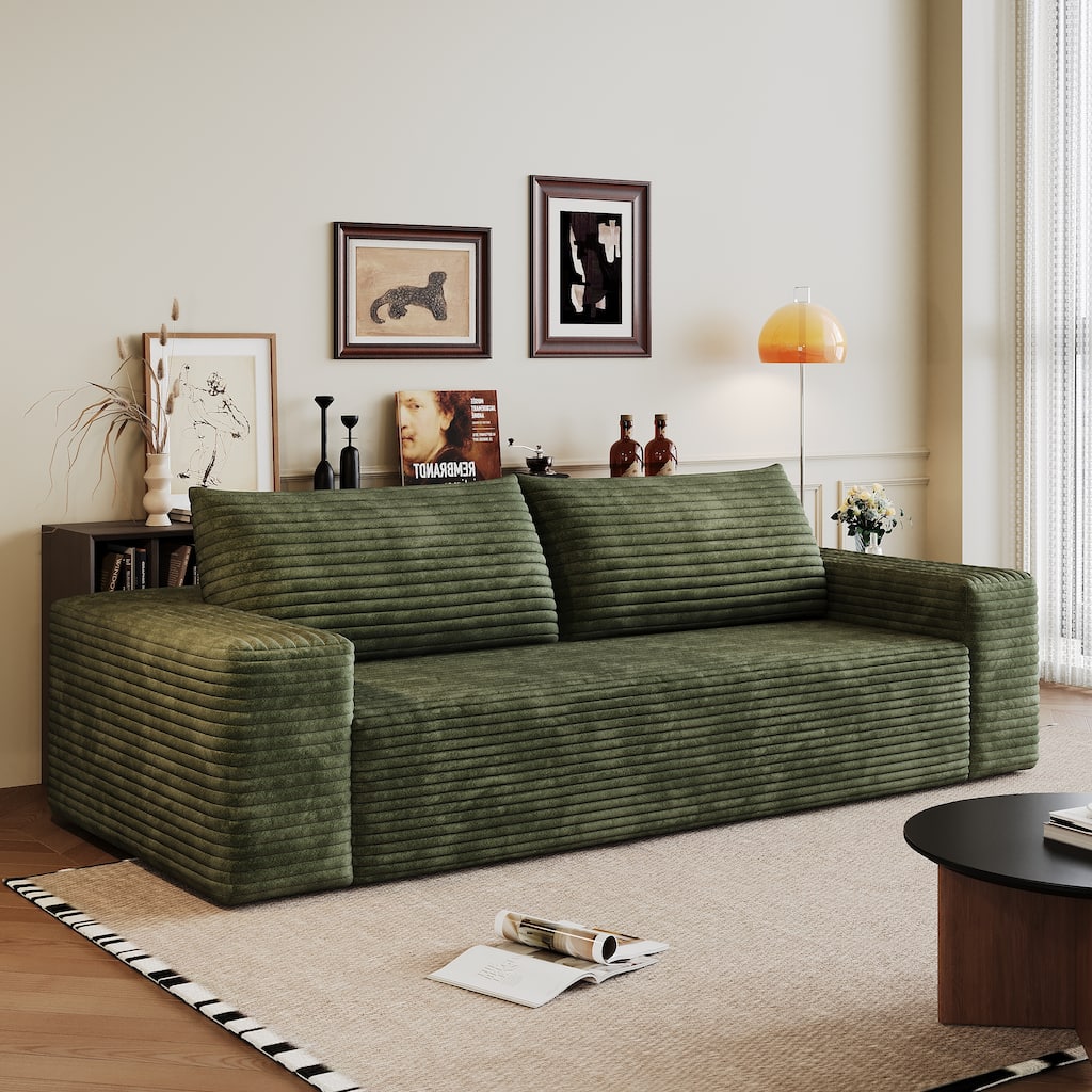 Corduroy Deep Seat Loveseat Sofa Ergonomic Couch