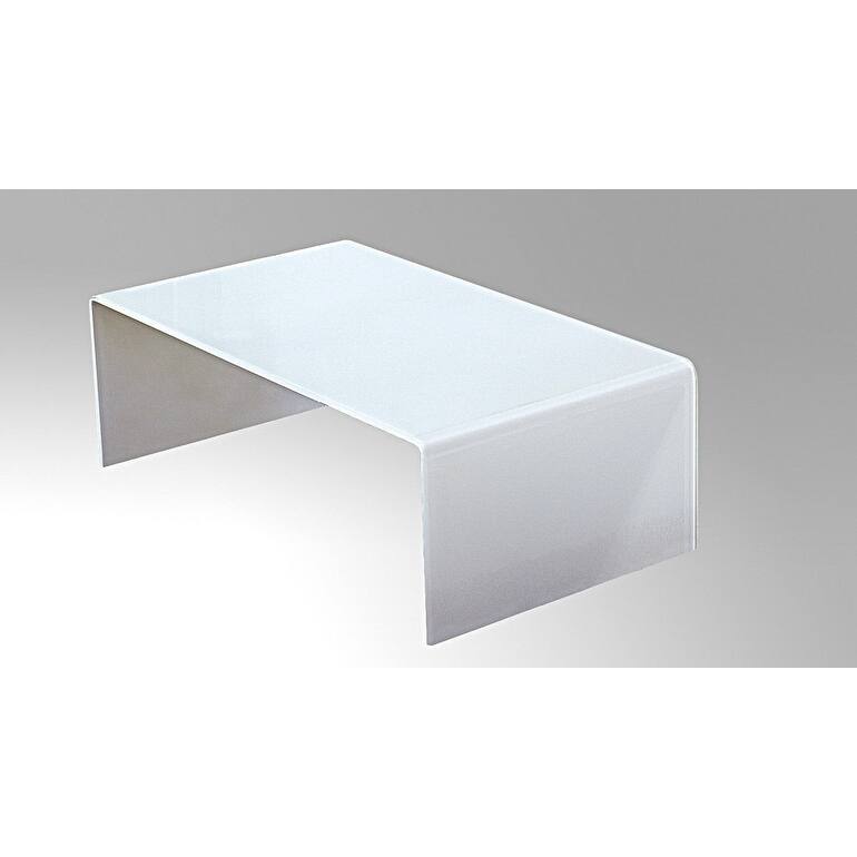 Creative Images International Occasion Collection Bent Glass Coffee Table - White