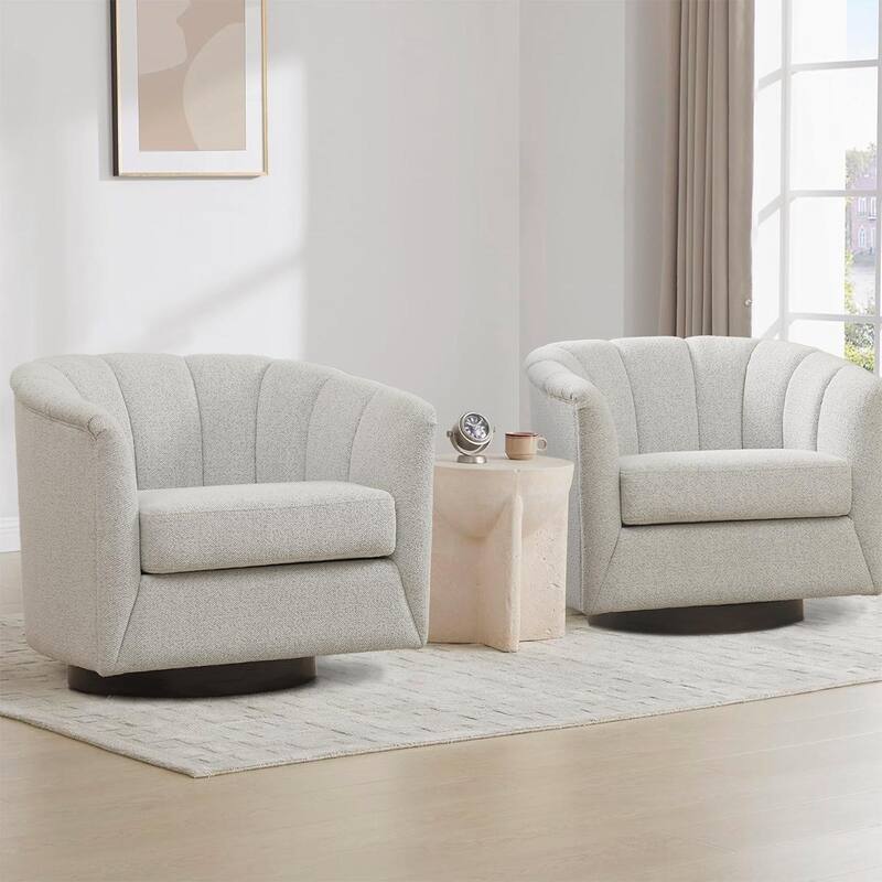 Fabric Swivel Barrel Chair