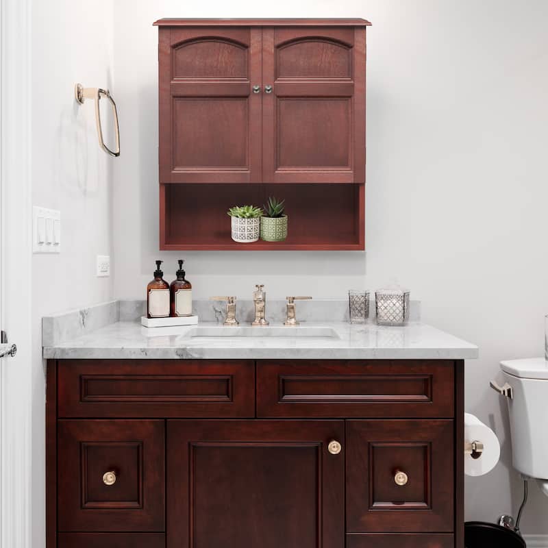 Teamson Home Martha Two-Door Removable Wall Cabinet, Mahogany