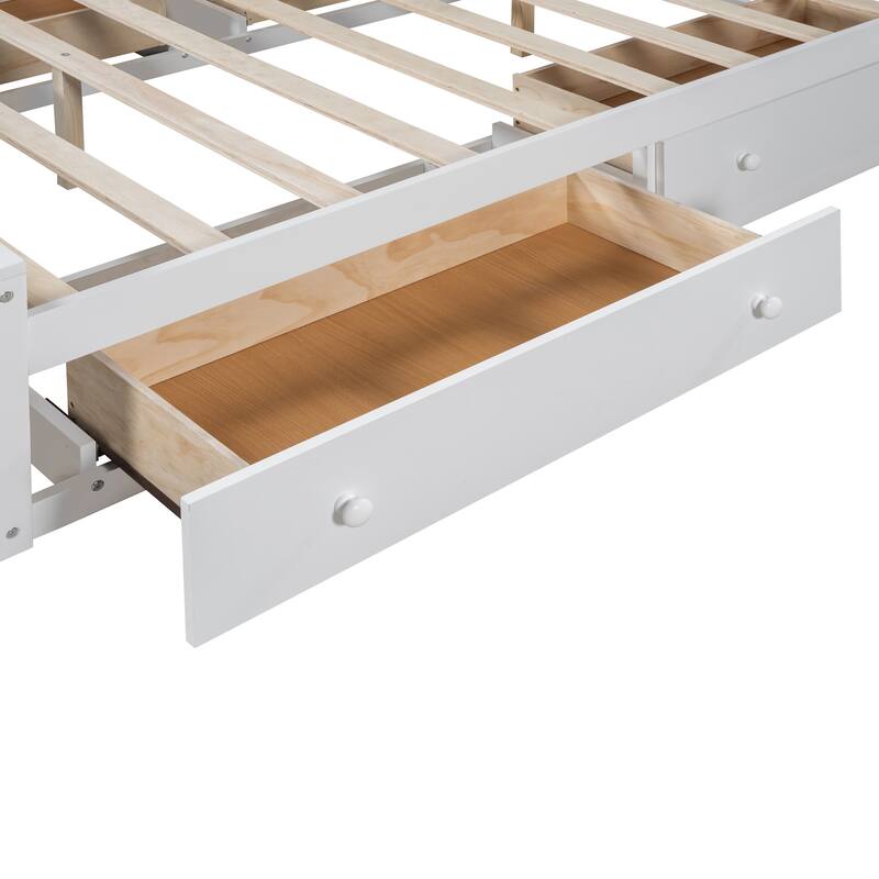 Luxurious Clutter-Free Storage Platform Bookcase Bed with Outlet