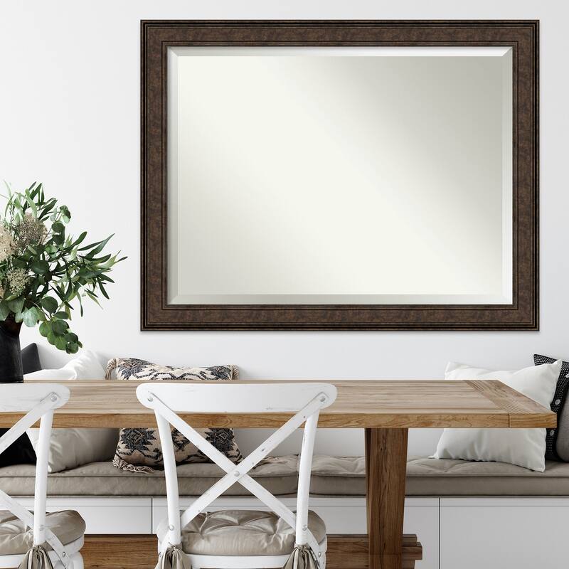 Beveled Wall Mirror - Ridge Black Frame