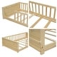 preview thumbnail 11 of 45, Twin Size Wood Floor Platform Bed with Built-in Book Storage Rack