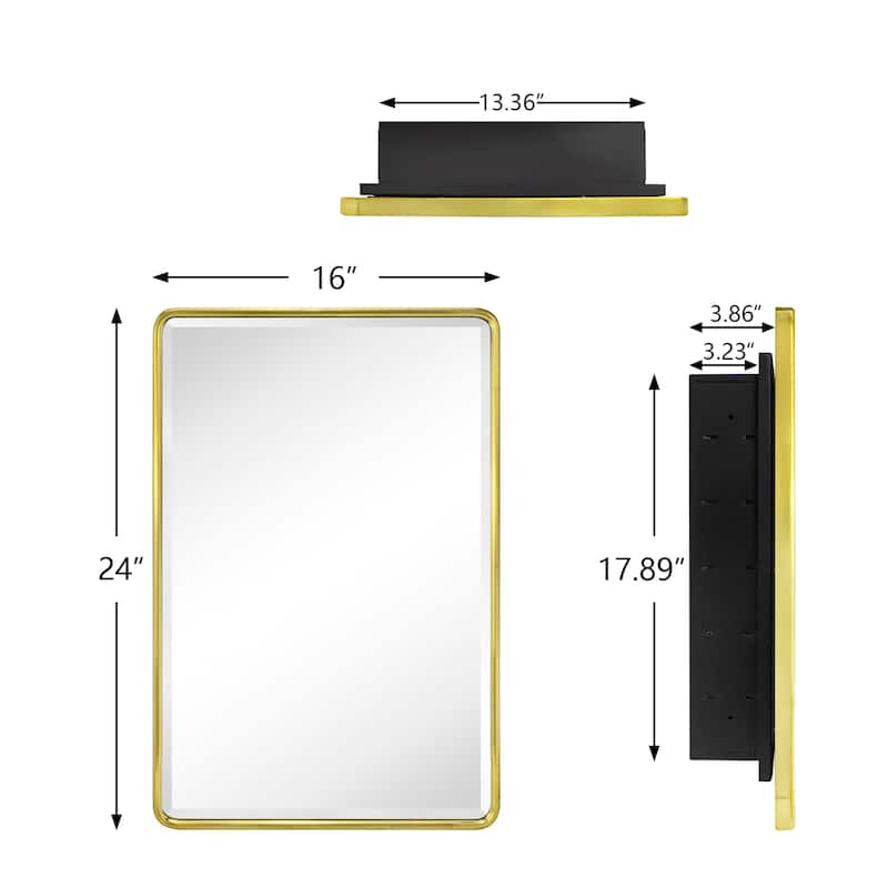 Farmhouse Recessed Metal Bathroom Medicine Cabinets with Mirror