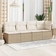 preview thumbnail 12 of 152, vidaXL Patio Sofa with Cushions Outdoor Seating Sectional Sofa Poly Rattan