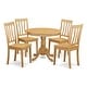 preview thumbnail 12 of 12, East West Furniture 5 Pc Dining Set - Kitchen Table and 4 Chairs - Oak Finish (Seat's Type Options)