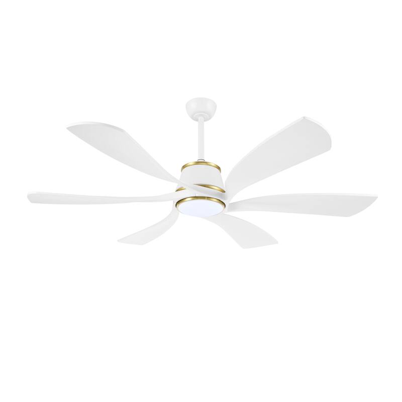 MLiAN 60 inch 6-Blades Indoor Smart LED Ceiling Fan With Remote... - 60inch - White and Gold