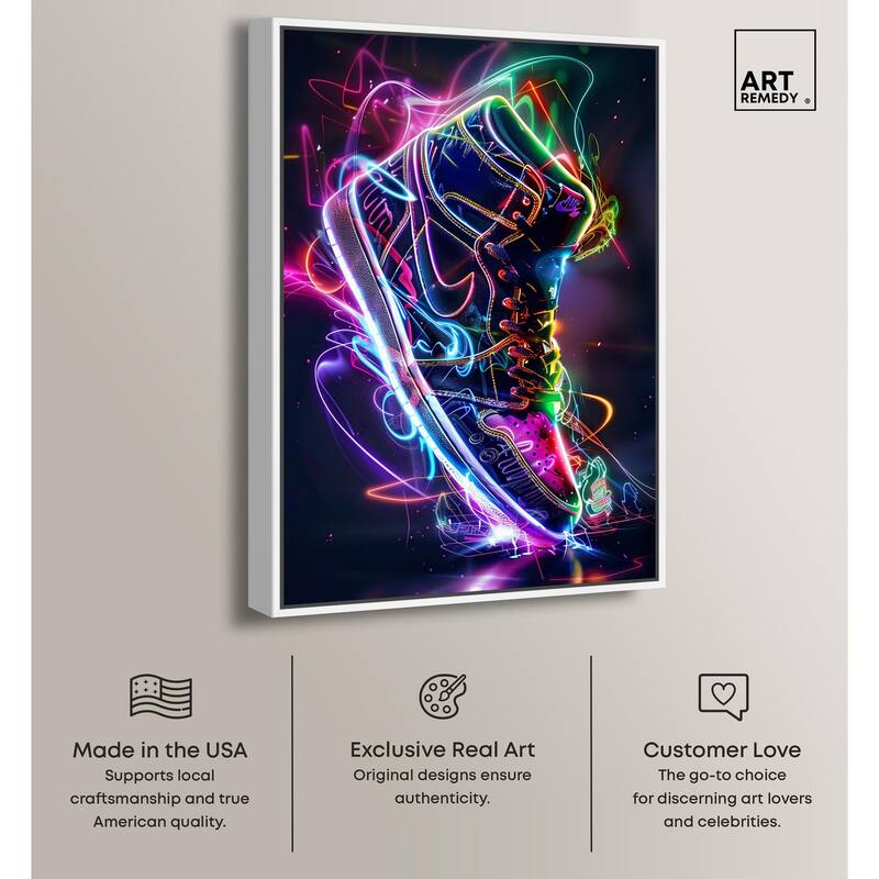Bright Lights Sneaker Canvas by Art Remedy