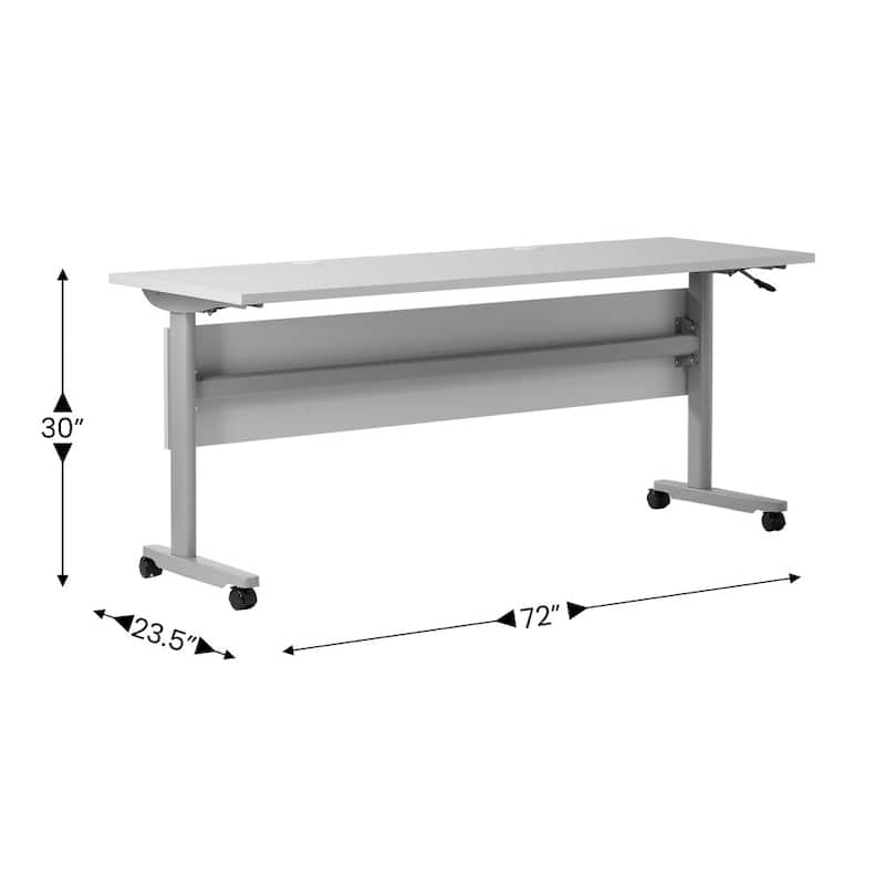 Commercial Nesting Flip Training Table with Steel Frame and T-Legs - 23.5"W x 72"D x 30"H