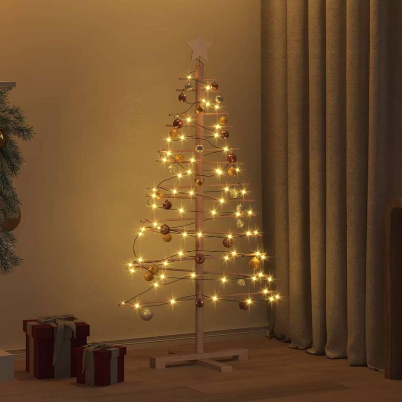 vidaXL Wooden Christmas Tree with Stand Brown bamboo - Brown 49.2 - 4 Foot