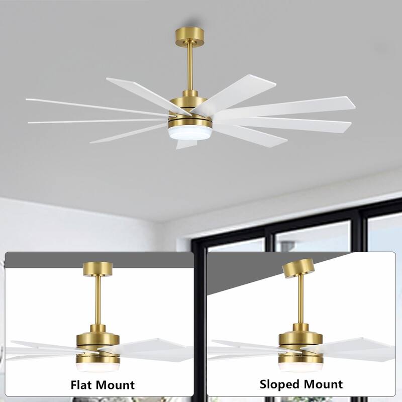 WINGBO 65/72/84" DC Motor LED Ceiling Fan with Remote Control