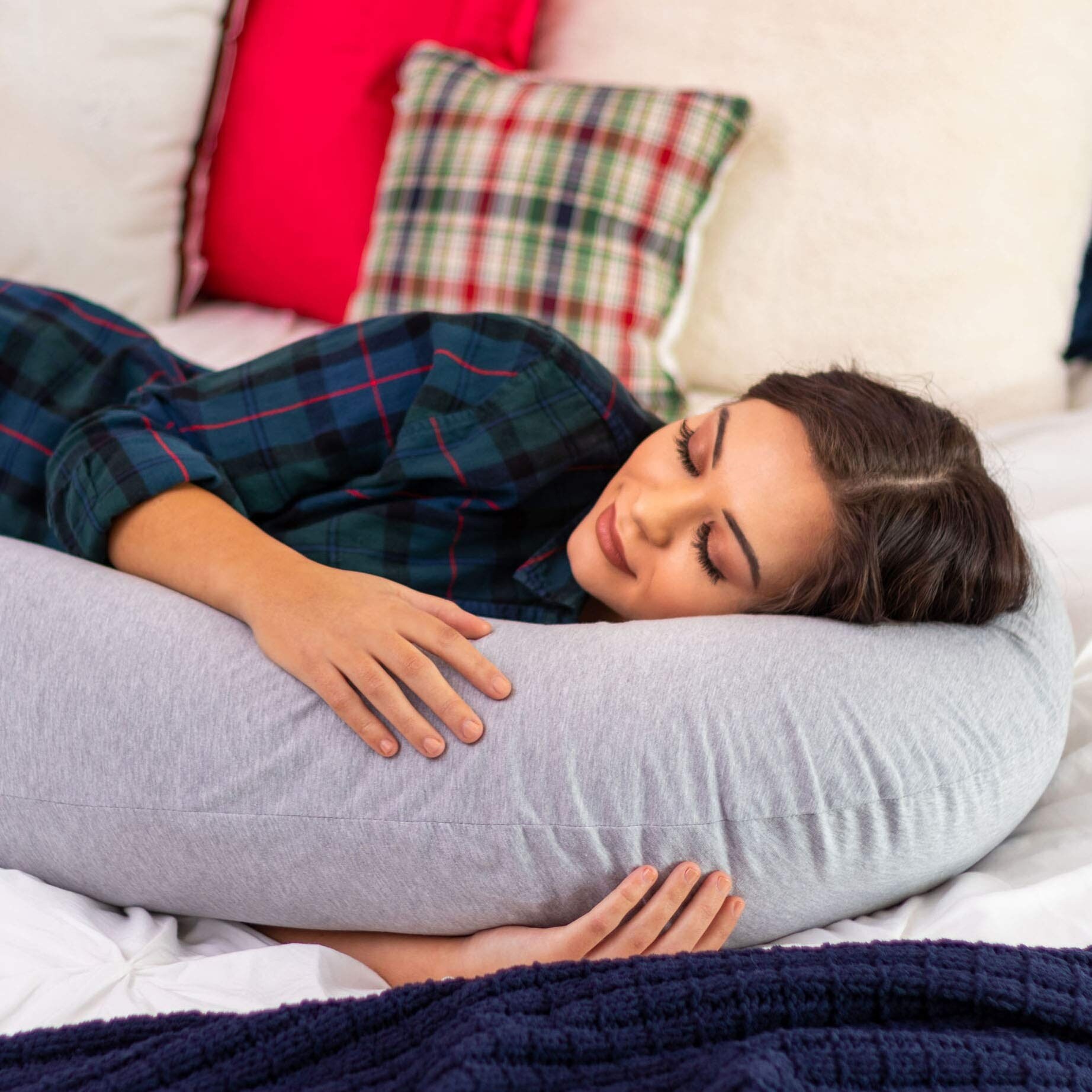 Snoogle Chic Jersey Total Body Pillow Heather Grey 1 Count Pack of 1