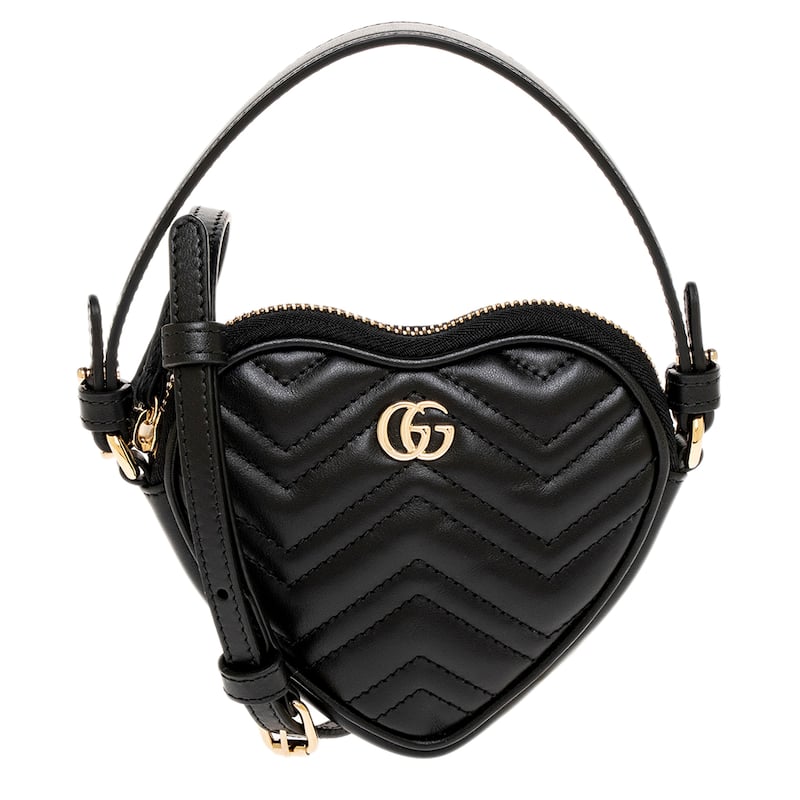 Gucci GG Marmont Mini Heart Bag - Black