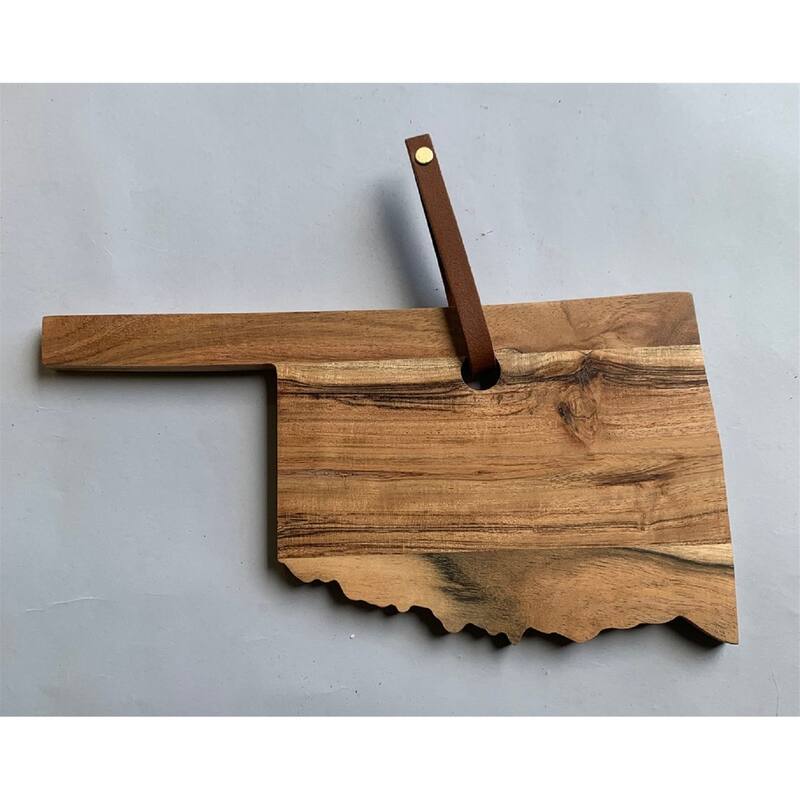 Acacia Wood "Oklahoma" Cutting Board 13"x7" - A