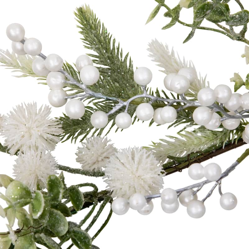 Glittered Berries and Eucalyptus Artificial Christmas Garland - 5' - Unlit - 5' x 10"