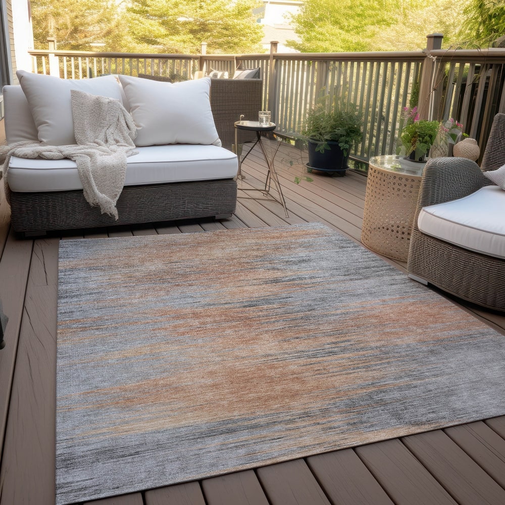Machine Washable Indoor/ Outdoor Chantille Modern Ombre Rug