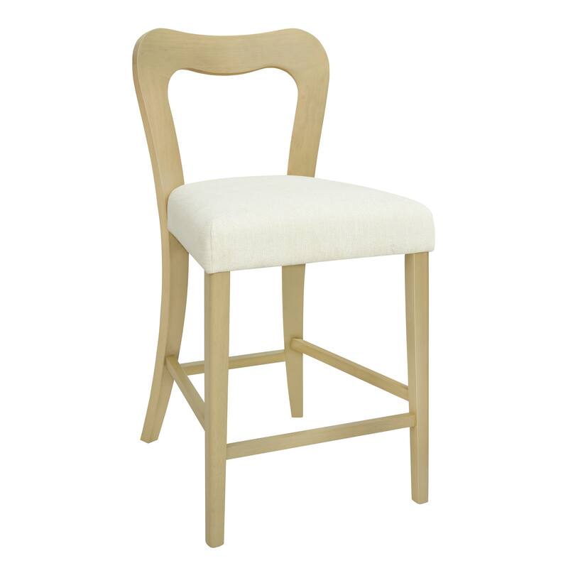 Roomfitters Counter Stool Set of 2, Modern Kitchen Bar Stool with Upholstered Seat and Wood Frame