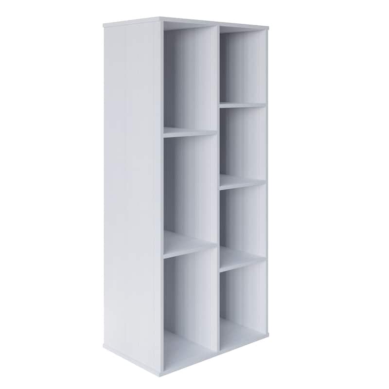 CraftPorch Simple Wooden Seven Cubby Shelves Bookcase