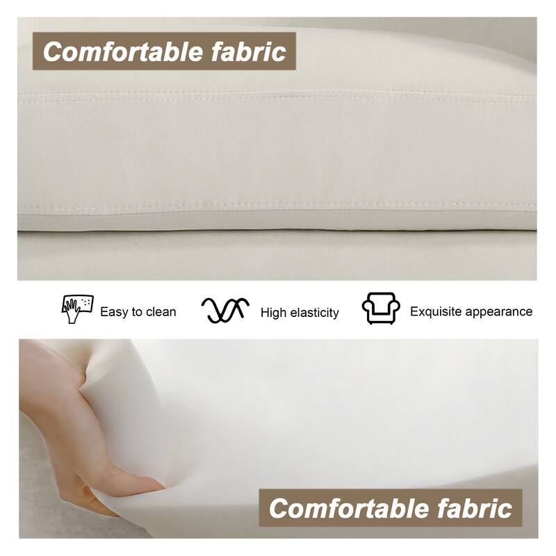 UIXE Set of 2 Swivel Barrel Accent Chair Velvet Armchair For Living Room