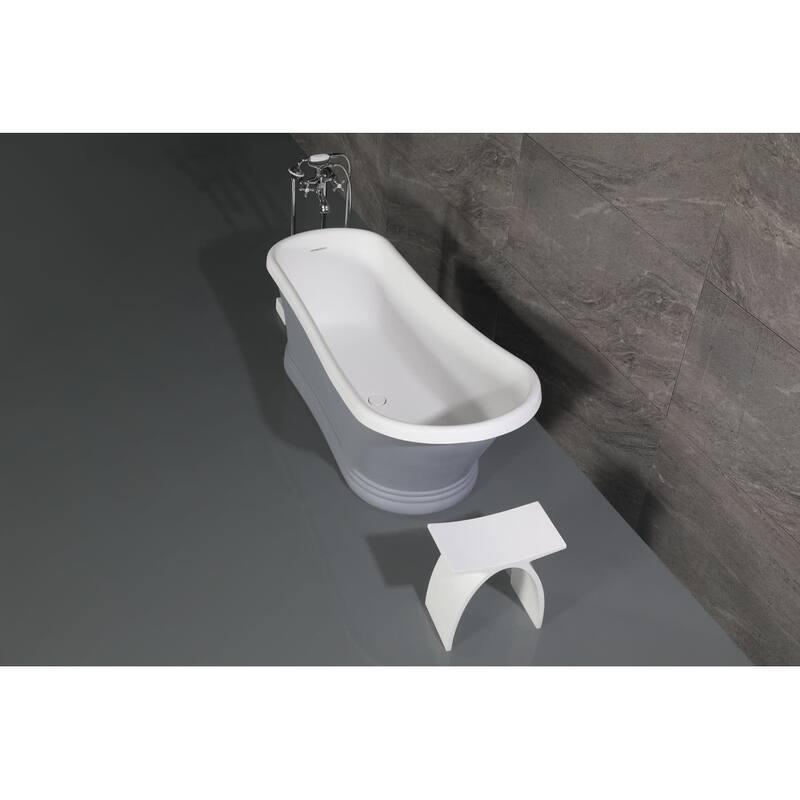 Kingston Brass VRTSS673026WG Arcticstone 68" Pedestal Solid Surface