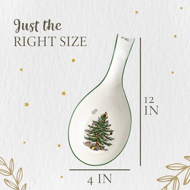 Spode Christmas Tree Spoon Rest - 12" L x 4" W