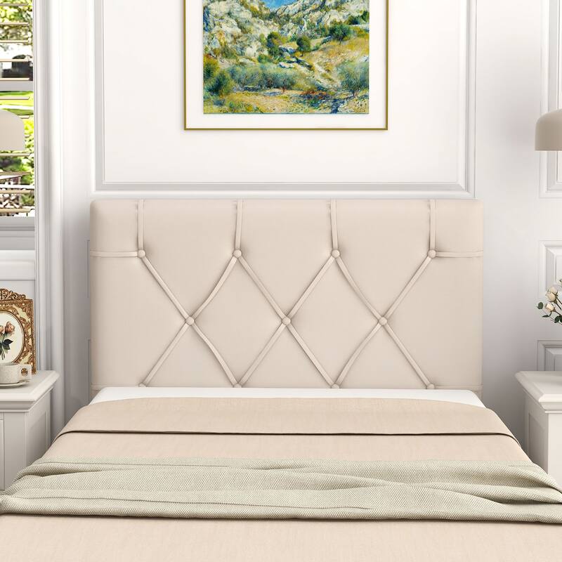 Gymax Upholstered Headboard for Twin Size Bed w/ Fabric Upholstery