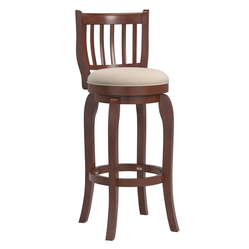 Ali Modern Linen 29-inch High Back Bar Stool Swivel by iNSPIRE Q Classic - Beige