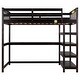 preview thumbnail 23 of 46, Industrial Modern Twin Size Loft Bed with Storage Shelves and Under-bed Desk, Sturdy Construction & Safety Guaranteed, White