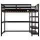 preview thumbnail 62 of 82, Space-Saving Loft Bed with Storage Shelves and Desk, Solid Wood Loft Bed Frame with Ladder and Guardrail for Kids Teens Adults