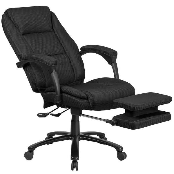High Back Fabric Reclining Ergonomic Chair With Comfort Coil Seat Springs Overstock 27066806 Black