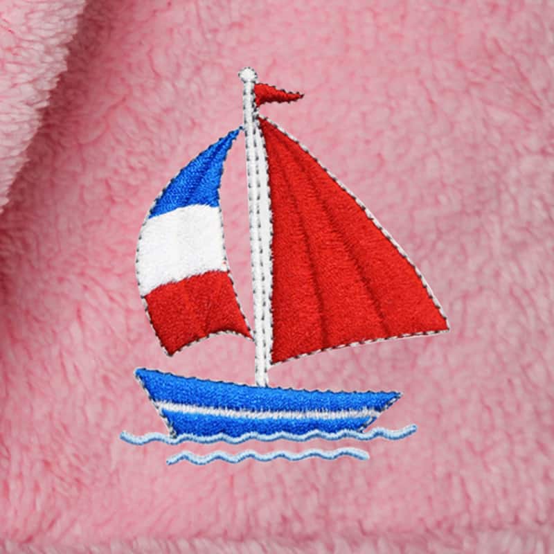 Sweet Kids 100% Polyester SUPER PLUSH Double Brushed Hooded Bathrobe - BOAT
