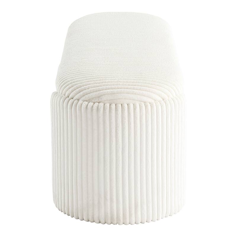 247 Shop At Home Modern Oval Chenille Storage Bench