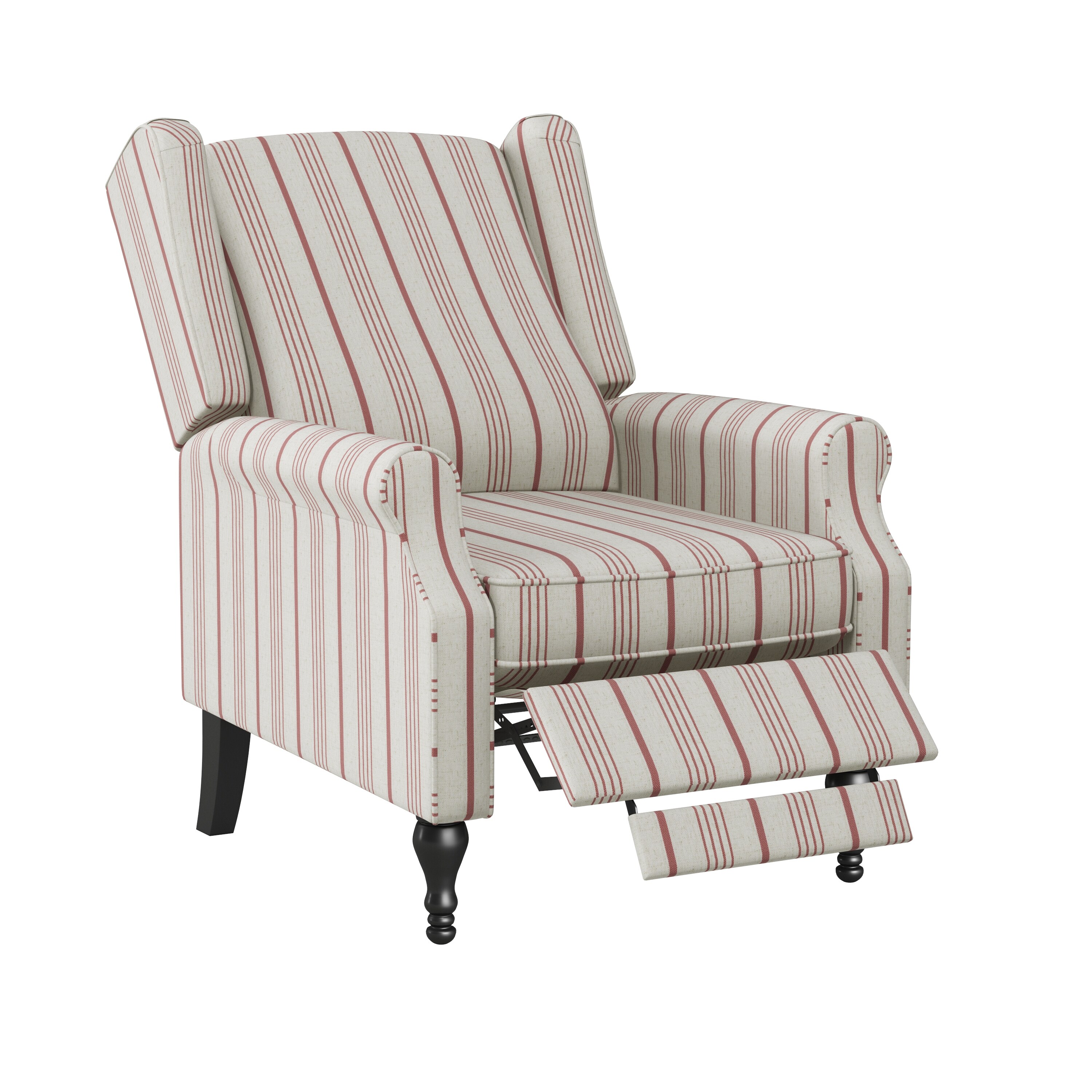 The Gray Barn Hale Rustic Woven Striped Linen Wingback Push back