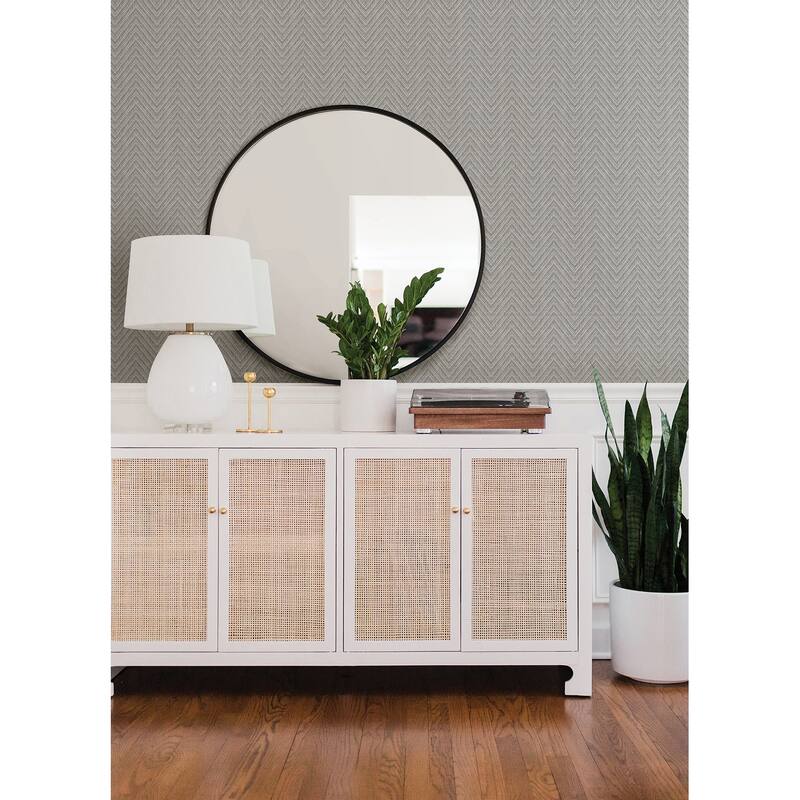 A-Street Prints Glynn Grey Chevron Wallpaper