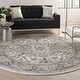 preview thumbnail 32 of 78, Nourison Concerto Traditional Persian Medallion Area Rug 7'10" Round - Ivory/Grey