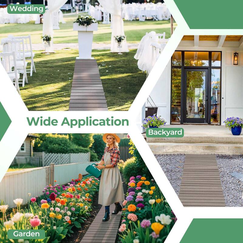 Costway 8 FT Outdoor Pathway with HDPE Frame Non-slip Surface Metal - See Details
