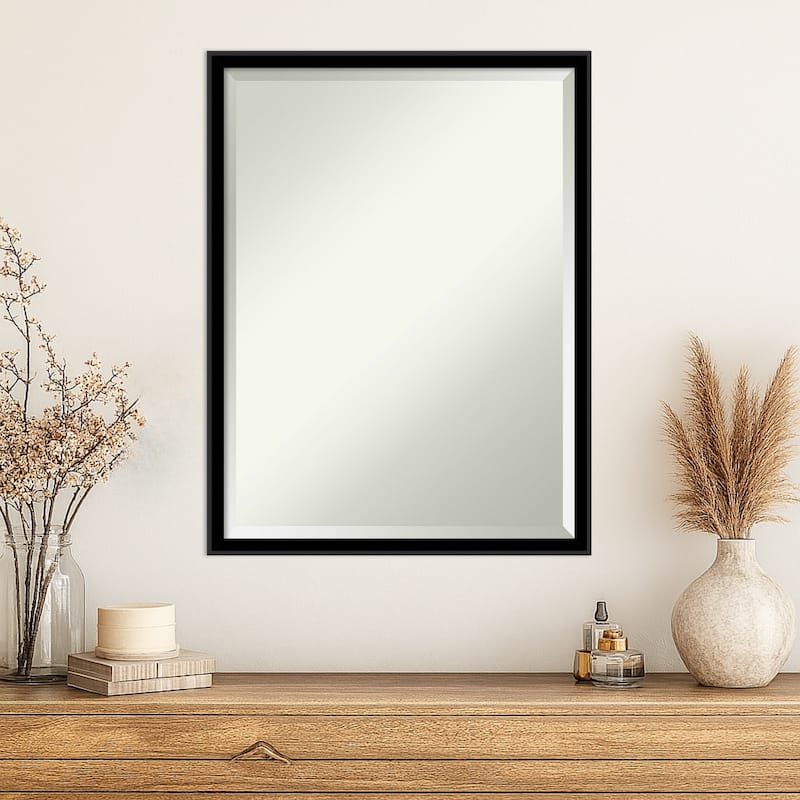 Incline Beveled Wood Framed Wall Mirror