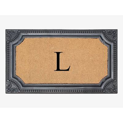 A1HC First Impression Carson Rubber and Coir 24" X 39", Heavy Duty, Easy to Clean Outdoor Monogrammed Doormat