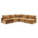 preview thumbnail 67 of 74, Commix Down Filled Overstuffed Velvet 5-Piece Sectional Sofa Cognac