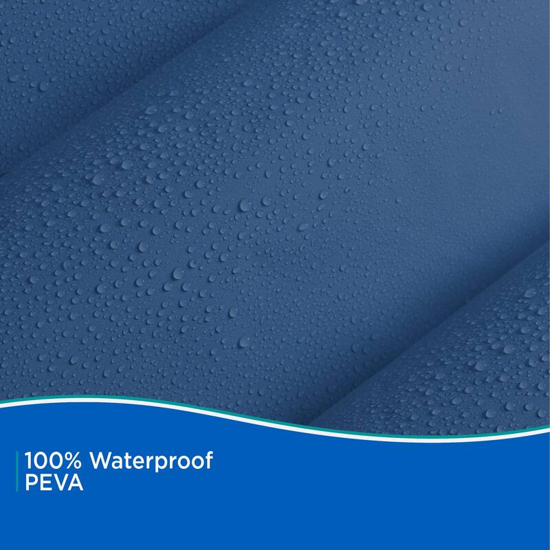 Kenney Lightweight PEVA Shower Curtain Liner and C-Ring Set, 70" W x 72" H