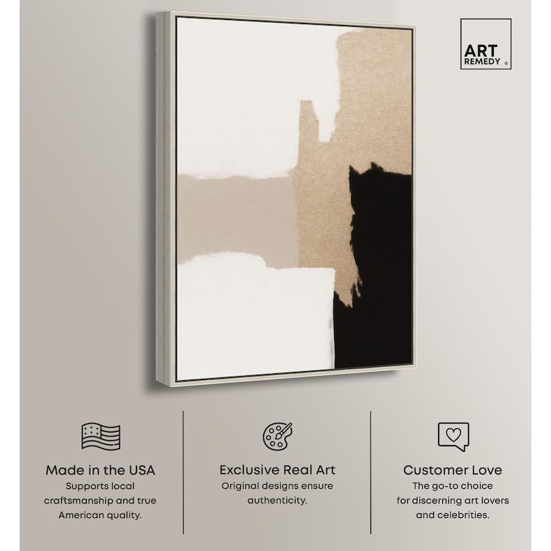 Beige and Black III Canvas by Art Remedy