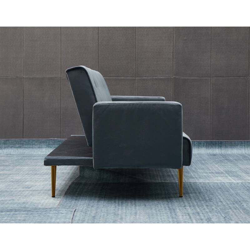 75'' Wide Tufted Velvet Convertible Sleeper sofa